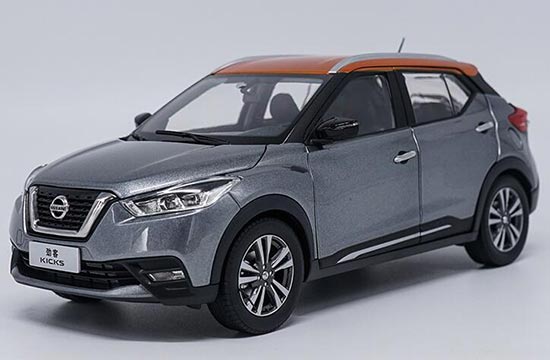 Diecast 2017 Nissan Kicks SUV Model 1:18 Scale Gray