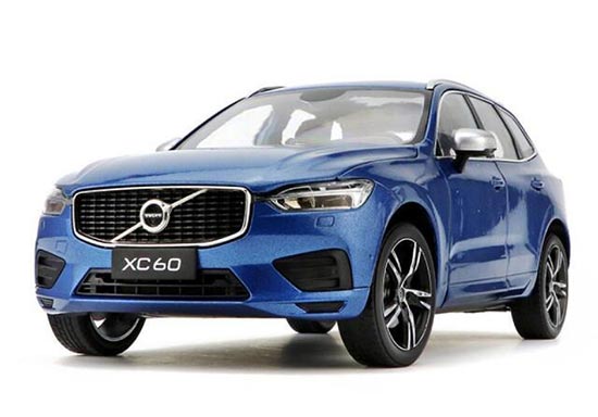 Diecast Volvo XC60 SUV Model 1:18 Scale Blue / White