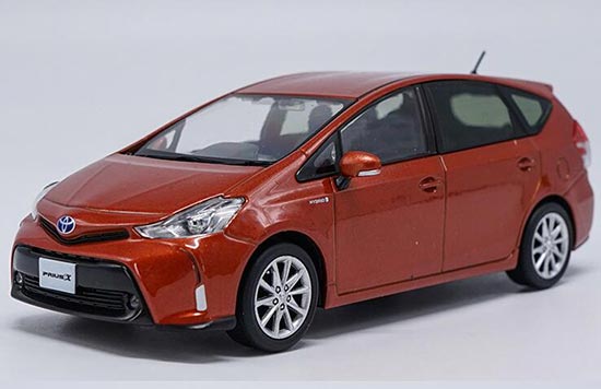 Diecast Toyota Prius X Model 1:30 Scale Orange
