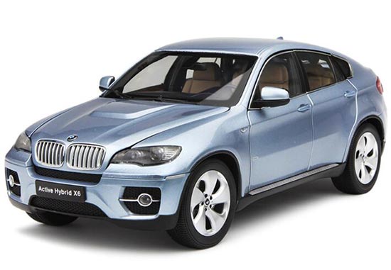 Diecast BMW X6 Active Hybrid SUV Model 1:18 Blue By Kyosho