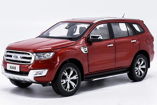 Diecast Ford Everest SUV Model 1:18 Scale Red