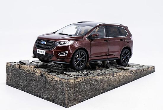 Diecast 2016 Ford Edge SUV Model 1:18 Scale Wine Red / Brown