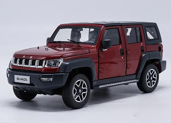 Diecast BAIC BJ40L SUV Model 1:18 Scale Wine Red