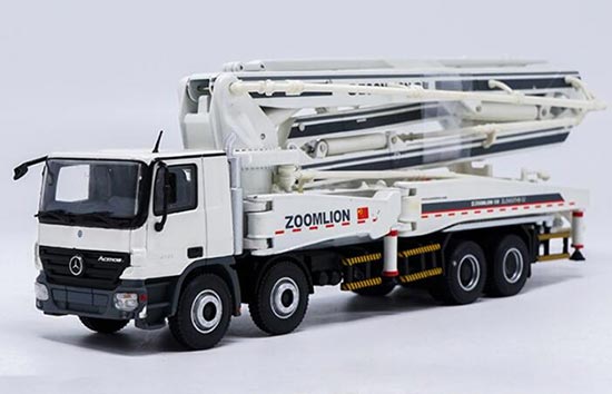 Diecast Zoomlion ZLJ Series Concrete Pump Truck Model White