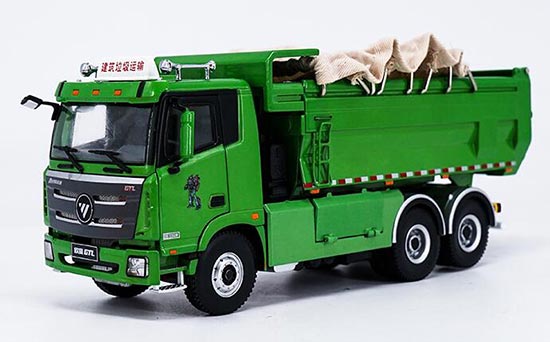 Diecast Foton Daimler Auman GTL Slag Dump Truck Model Green