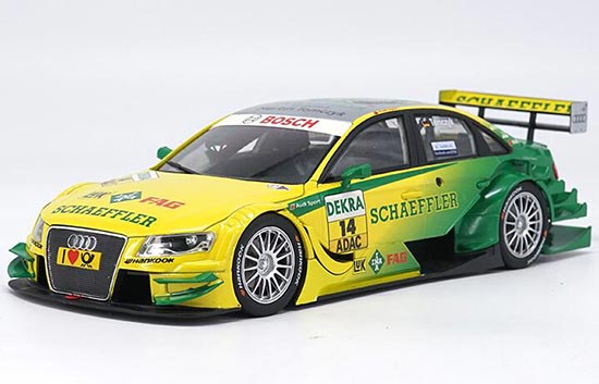 Diecast Audi A4 DTM Model 1:18 Scale Yellow