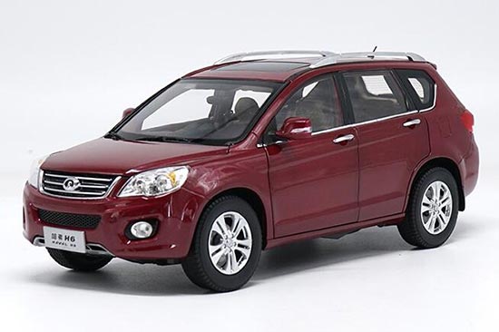 Diecast Haval H6 SUV Model 1:18 Scale Silver / Red