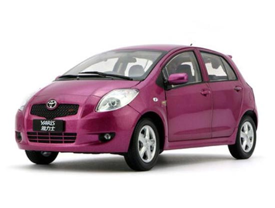 Diecast Toyota Yaris Model 1:18 Scale Black / Purple