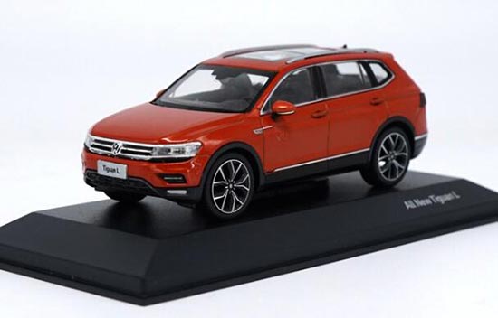 Diecast 2017 Volkswagen Tiguan L Model 1:43 Orange / Silver