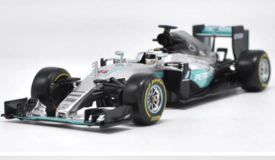 Diecast Mercedes Benz F1 Car Model NO.44 1:18 Silver By Bburago