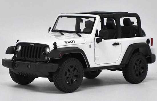 Diecast Jeep Wrangler Model 1:18 Scale Orange / White By Maisto