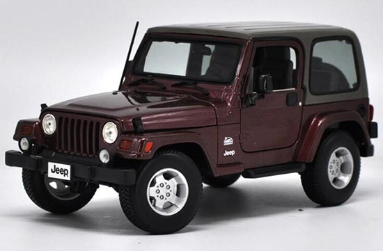 Diecast Jeep Wrangler Sahara Model Black / Wine Red / White