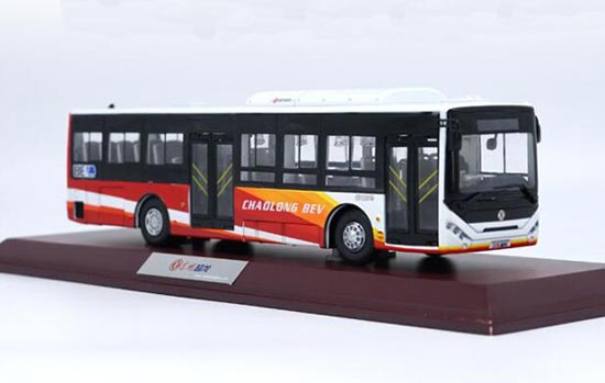 Diecast Dongfeng Chaolong BEV City Bus Model 1:42 Red-White