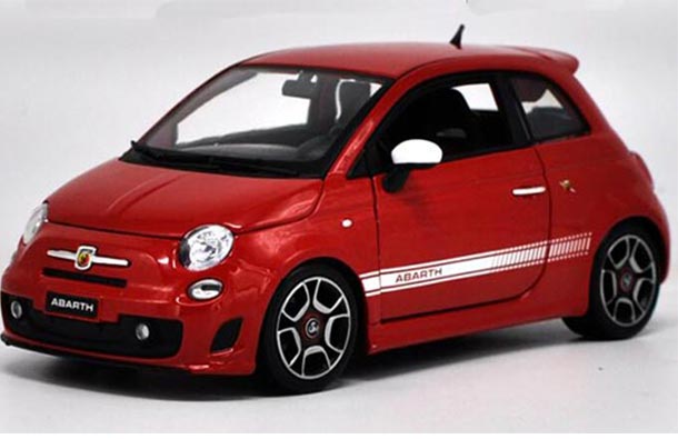 Diecast Abarth 500 Model 1:18 Scale Red / Black By Bburago