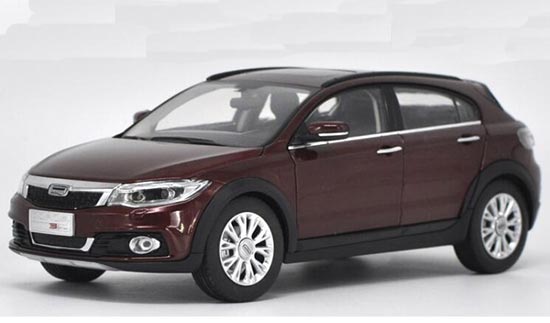 Diecast Qoros 3 City SUV Model 1:18 Scale Wine Red /White /Brown