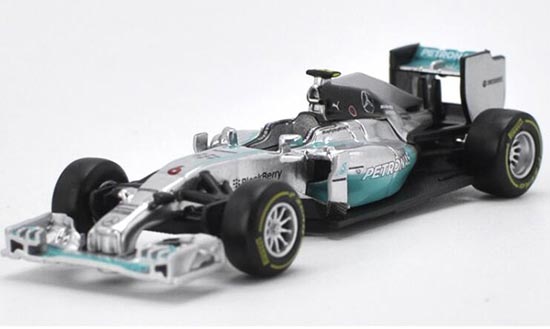 Diecast Mercedes Benz F1 Model Silver 1:43 NO.6 By Bburago