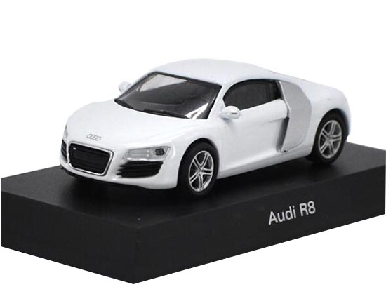 Diecast Audi R8 Model 1:64 Scale Black / White By Kyosho