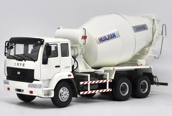 Diecast Huajian Concrete Mixer Truck Model 1:24 Scale White