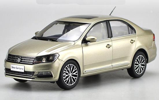 Diecast Volkswagen New Santana Model 1:18 Scale White / Golden