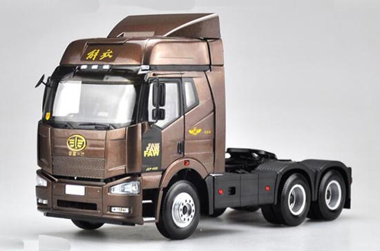 Diecast FAW Jiefang J6 Tractor Unit Model Brown 1:24 Scale