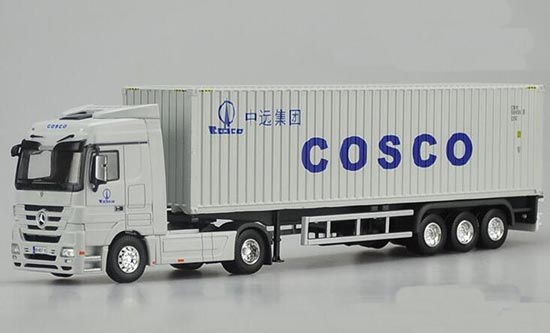 Diecast Mercedes Benz Actros Semi Truck Model 1:50 Scale White