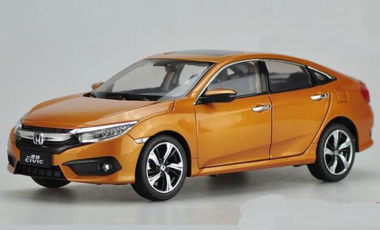 Diecast 2016 Honda Civic Model 1:18 Scale Orange / Blue