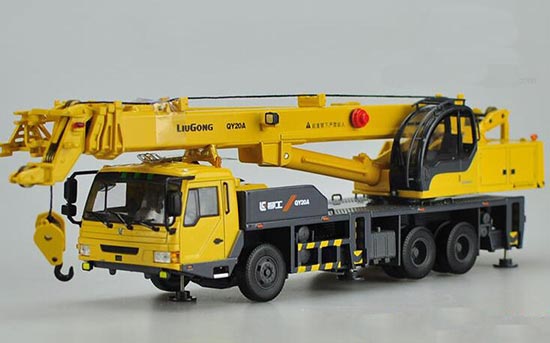 Diecast LiuGong QY20A Mobile Crane Model 1:43 Scale Yellow