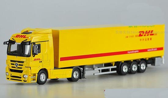 Diecast Mercedes Benz Actros Semi Truck Model 1:50 DHL Yellow