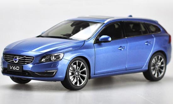 Diecast Volvo V60 Model 1:18 Scale Blue / White