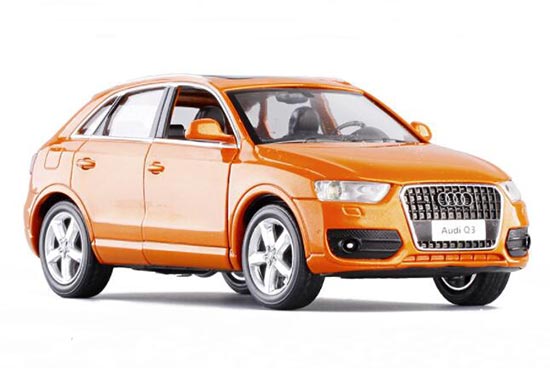Diecast Audi Q3 Toy 1:32 Scale White / Brown / Orange