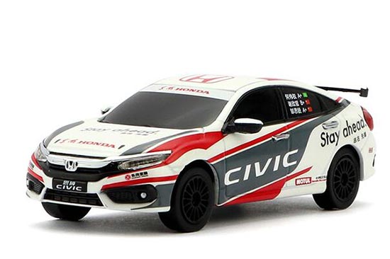 Diecast Honda Civic Racing Car Model 1:43 Scale White