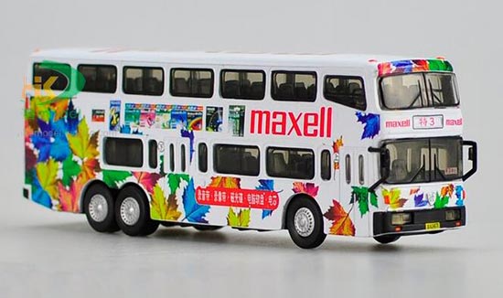 Diecast Jinling Double Decker Bus Model 1:76 Maxell painting