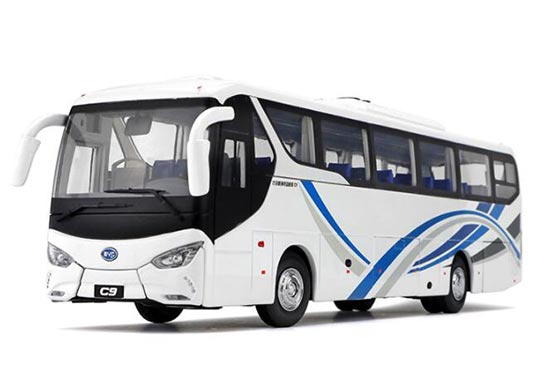 Diecast BYD C9 Coach Bus Model 1:36 Scale White