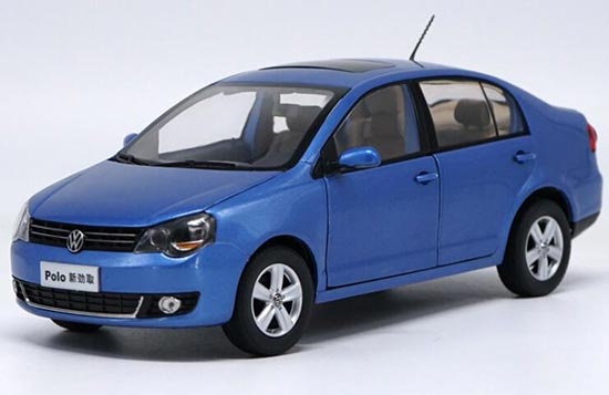 Diecast Volkswagen Polo Car Model 1:18 Scale Blue / Gray