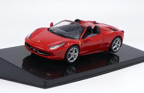 Diecast Ferrari 458 Spider Model 1:43 Scale Red By HotWheels