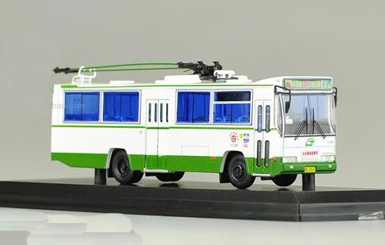 Diecast Shanghai SK5105GP Trolley Bus Model NO.103 White 1:76
