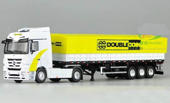 Diecast Mercedes Benz Actros Semi Truck Model 1:50 Scale Yellow
