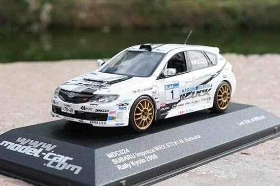 Diecast Subaru Impreza WRX STI Model Kyoto Rally 1:43 White