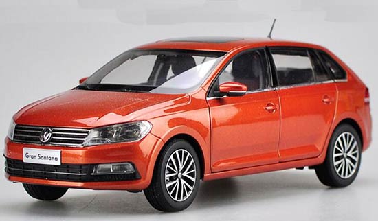 Diecast Volkswagen Gran Santana Model 1:18 White /Brown /Orange