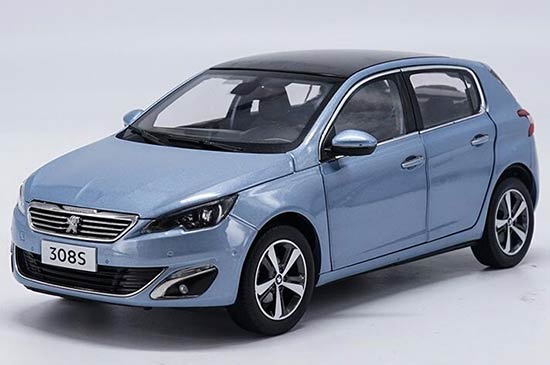 Diecast Peugeot 308S Model 1:18 Scale Blue / White