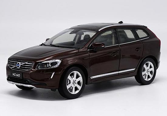 Diecast Volvo XC60 SUV Model White / Brown 1:18 Scale