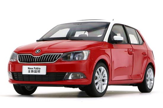 Diecast Skoda New Fabia Model 1:18 Scale Red / Blue / Yellow