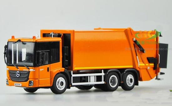 Diecast Mercedes Benz Garbage Truck Model 1:50 White / Orange