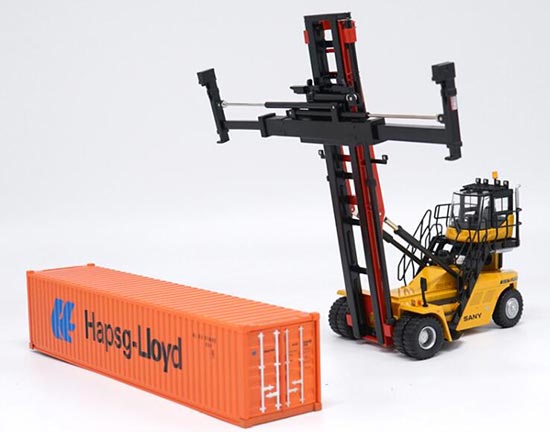 Diecast Sany Empty Container Handler Model 1:50 Scale Yellow