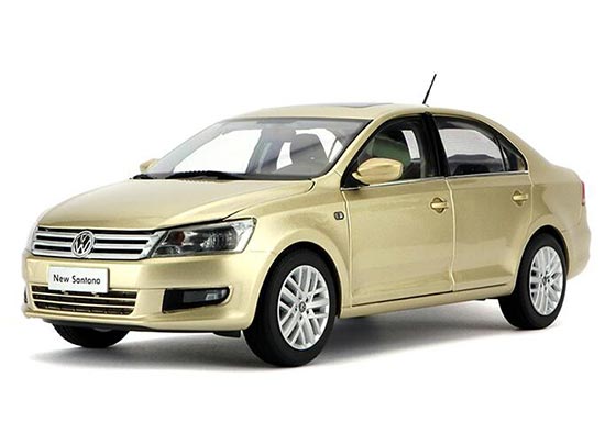 Diecast Volkswagen New Santana Model 1:18 Golden / Blue / Gray