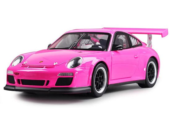 Diecast Porsche 911 GT3 Cup Model 1:18 Pink / Green By Welly