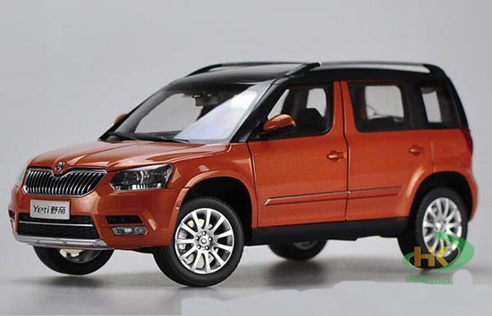 Diecast Skoda Yeti SUV Model 1:18 Scale Orange / Blue