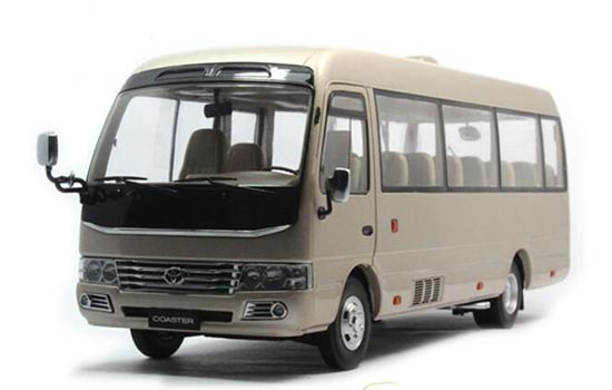 Diecast Toyota Coaster Coach Bus Model 1:24 Scale Creamy White