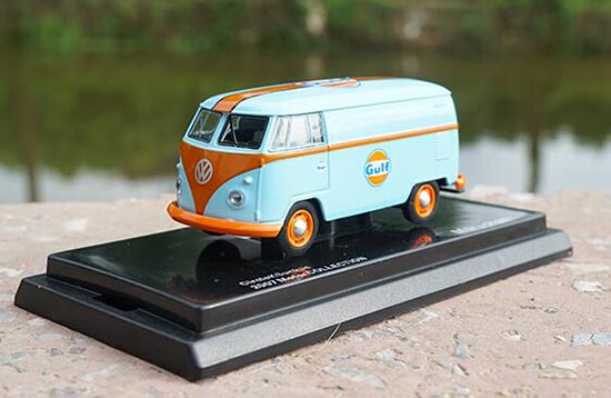 Diecast Volkswagen T1 Bus Model 1:64 Scale Blue GULF Painting