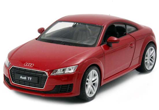 Diecast 2014 Audi TT Coupe Model 1:24 Red / White By Welly